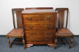 A four drawer mahogany chest,