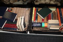 Two boxes containing twentieth century volumes, including 'Readers Digest',