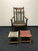 An oak barley twist carver armchair,