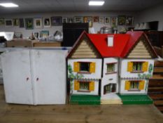 A mid 20th century Tudor Lodge dolls house with contents,