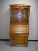 A pine bureau bookcase