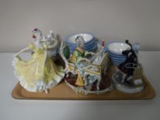 A tray containing a Royal Doulton figure; Ninette HN2379,