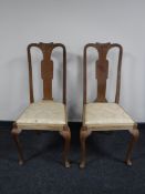 A pair of Queen Anne style dining chairs,