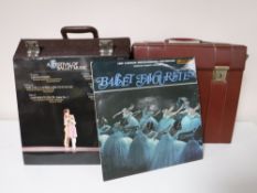 Two cases containing LP's, musicals, classical,