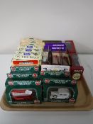 A tray of boxed die cast vehicles - Matchbox Models of Yesteryear, Tetley on the road,