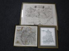 A framed map - Firth & Solway, framed map - Cumbria,