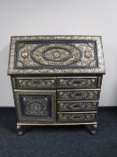 A contemporary hardwood writing bureau with gilded decoration