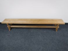 A pine bench