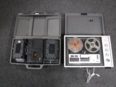 A cased Sony stereo tape recorder and cased Sony cassette corder