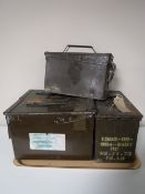 Four ammunition boxes