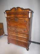A 19th century mahogany secretaire chest CONDITION REPORT: 158cm high by 108cm wide