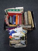 Two boxes of tourists picture books, guide books, Battle of Britain pack, vintage magazines,