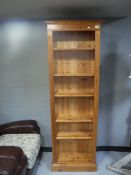 A set of pine open bookshelves