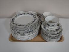 Approximately forty five pieces of Royal Doulton Burgundy tea and dinner china