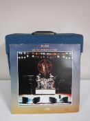 Two cases containing LP's, rock, Black Sabbath, Kiss, etc,