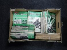 Two boxes containing mid twentieth century and later motor cycling magazines