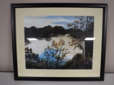 A Lakeland scene acrylic on sheet canvas, framed 20 inch x 16 inch,