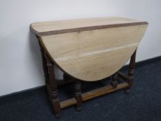 An oak gate leg table