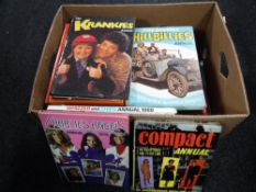 A box of late twentieth century annuals, including, Whizzer and Chips, Crankies,