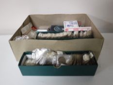 A box containing early twentieth century and later coinage including pennies, half pennies, crowns,
