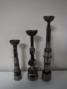 Three camshaft tea light holders