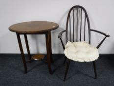 An oval oak occasional table,