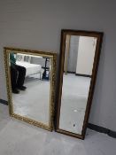 A gilt framed bevel edge mirror,