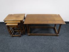 An oak coffee table,