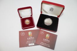 A Royal Mint New Zealand Lions Rugby Official Gold Proof Commemorative Coin,