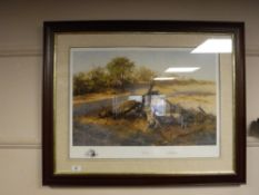 After David Shepherd : Savuti Sands, reproduction in colours, numbered 548/1000, signed in pencil,