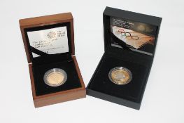 A Royal Mint limited edition gold proof £2 coin, The 4th Olympiad London 1908, struck in 22ct gold,