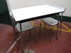 A mid twentieth century melamine topped kitchen table,