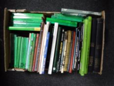 A box of books relating to air craft and railways