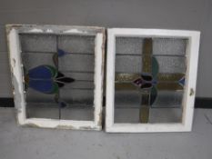 Thirteen stained glass windows,