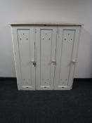 A set of painted pine lockers
