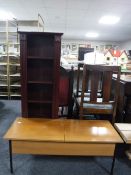 A 1970's teak lift top storage coffee table,