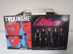 A box of LP records - Ultravox, Talking Heads,