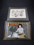 A brass framed Humphrey Bogart limited edition print No.