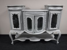 A shabby chic painted Victorian chiffonier base