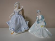 Two Coalport Ladies of Fashion figures,