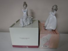 Two Nao figures, 'Girl Seated',