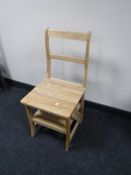 A set of pine library steps