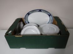 A box containing Royal Doulton platinum dinnerware