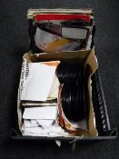 A basket containing LP's and 45's, 60's, etc,