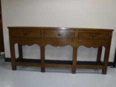 A 20th century oak hall table