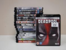 Sixteen 4k Ultra HD disks, including Deadpool, X-Men, Suicide Squad,