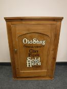A pine corner cabinet with painted decoration, 'old shag',