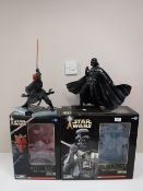Two Star Wars ArtFX snap fit figures - Darth Maul and Darth Vader