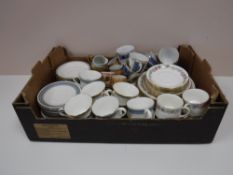 A box of Royal Albert, Royal Doulton tea china, continental tea set,