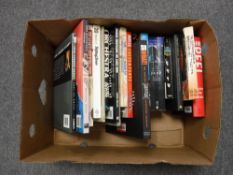 A box of books relating to music